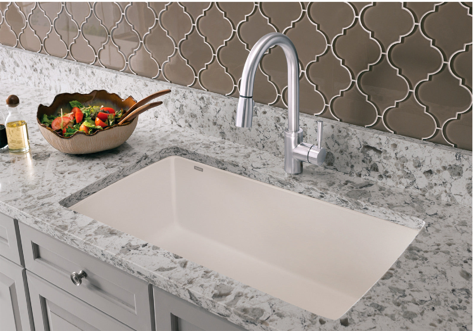 Blanco Diamond Super Single Bowl SILGRANIT Kitchen Sink - Premium Stainless Steel Composite Sink for Modern Kitchens | Perfect for Cooking, Washing Dishes & Food Prep