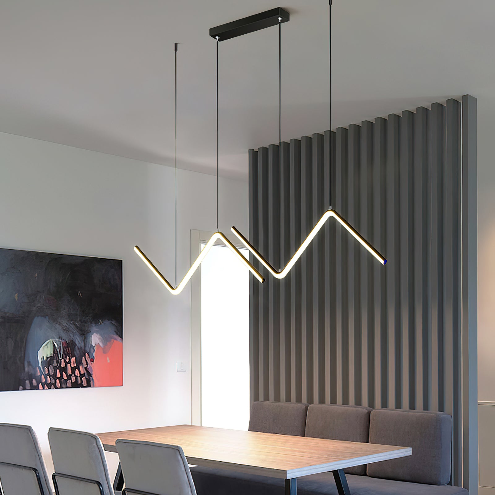Modern Creative Silicone Line Pendant Lamp - Adjustable LED Hanging Light for Living Room, Bedroom, Dining Room & Office Decor