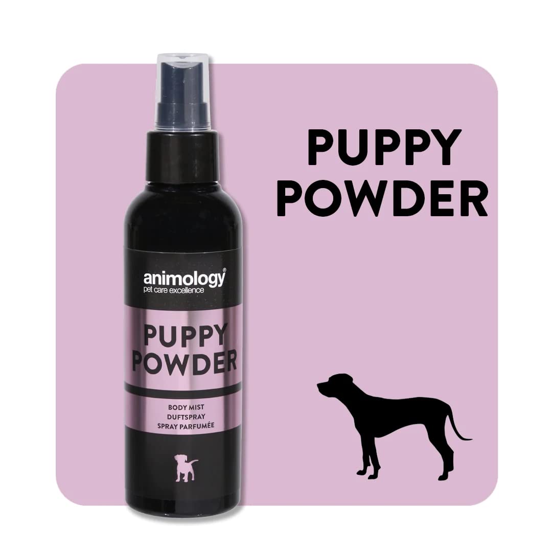 ANIMOLOGY Puppy Powder Fragrance Spray for Dogs - Long Lasting Baby Powder Scent | Mild, Vegan-Friendly Dog Perfume (150ml) - Perfect for Grooming, Training & Daily Freshness