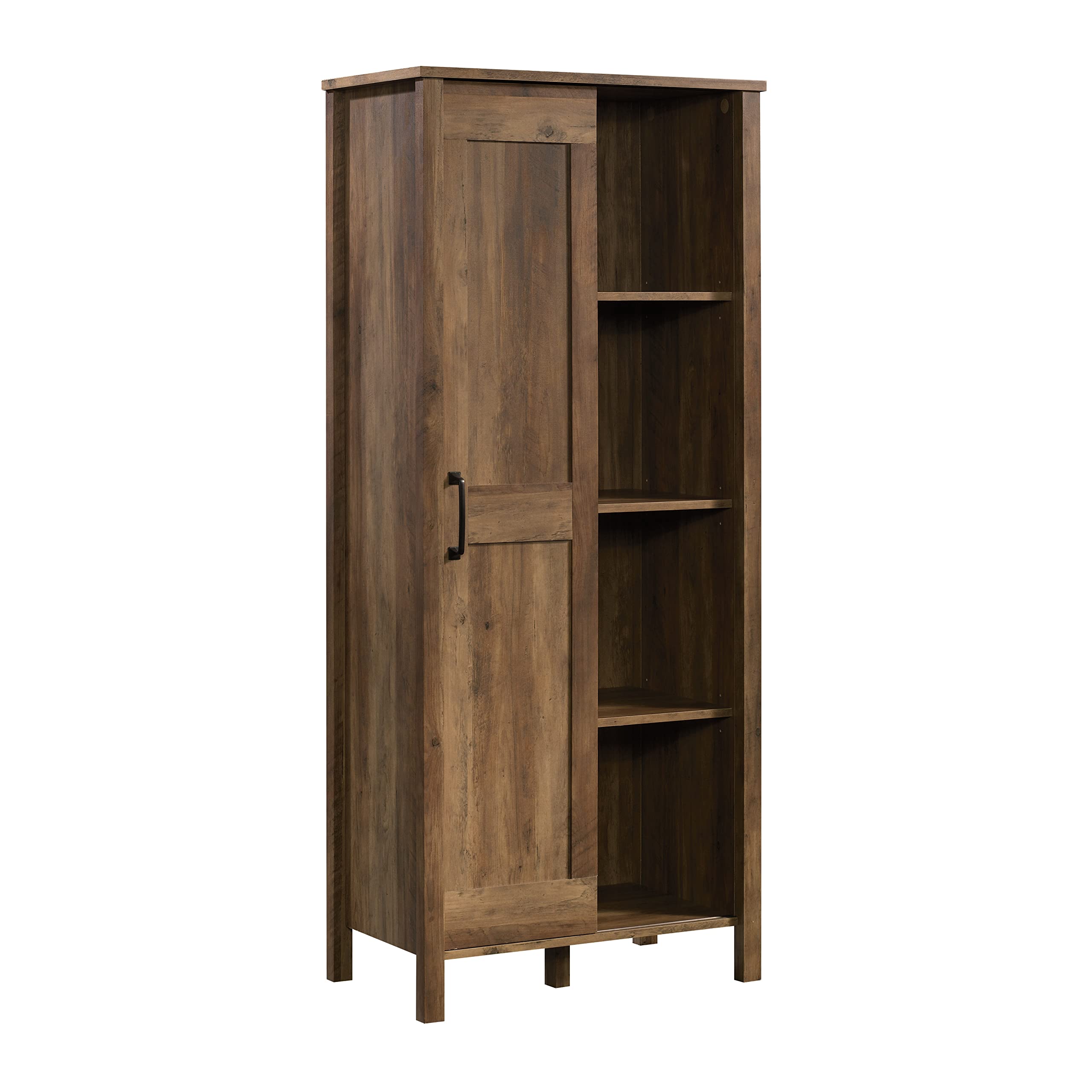 Sauder Sliding Door Storage Cabinet - Rustic Pine Finish Pantry Organizer for Kitchen, Bathroom, or Home Office | Durable & Stylish Storage Solution