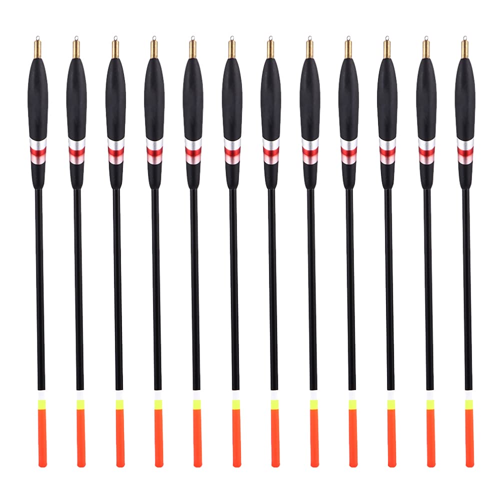 BESPORTBLE 12Pcs Japanese Wooden Fishing Floats & Slip Bobbers - Premium Fishing Lures & Tackle for Freshwater & Saltwater Angling - Perfect for Bass, Trout, and Carp Fishing