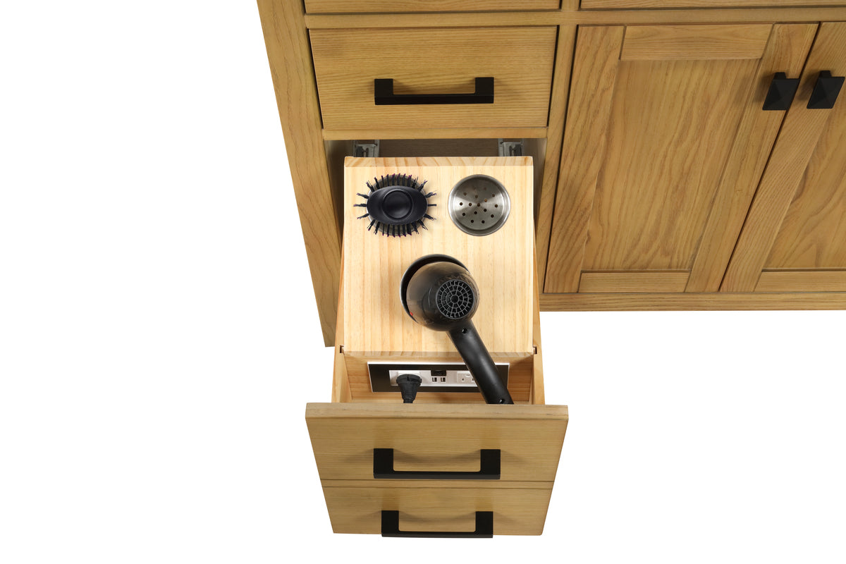 47.5 Inch Modern Single Bathroom Vanity in Desert Oak Finish - Perfect for Small Bathrooms, Powder Rooms & Home Renovations