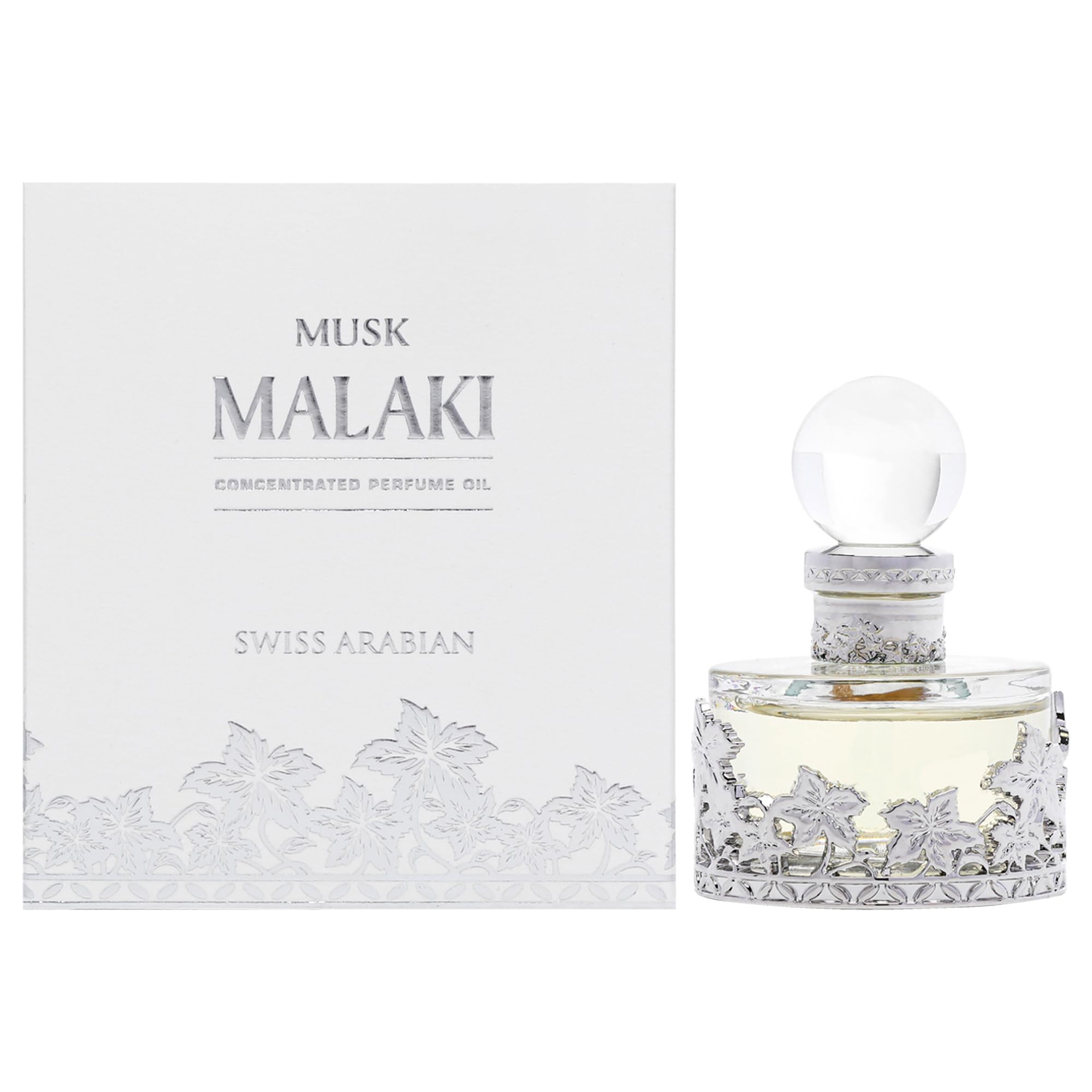 Swiss Arabian Musk Malaki Perfume Oil - Long Lasting Luxury Fragrance from Dubai - 1 Oz Bottle - Seductive Signature Scent for Women & Men - Perfect for Date Night, Special Occasions & Daily Wear