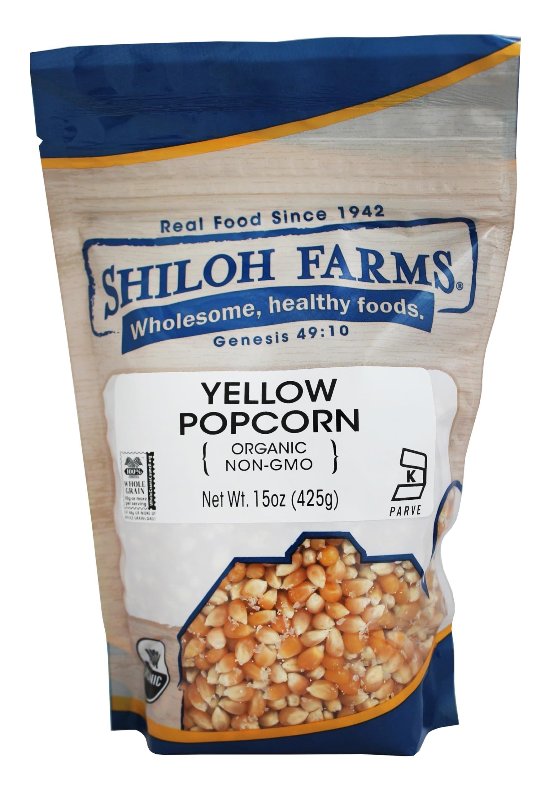 Shiloh Farms Organic Yellow Popcorn - Bulk 6 Pack (15 Oz Each), Non-GMO, Certified Organic, Naturally Crunchy & Fluffy, Perfect for Movie Nights, Healthy Snacks, and Party Treats