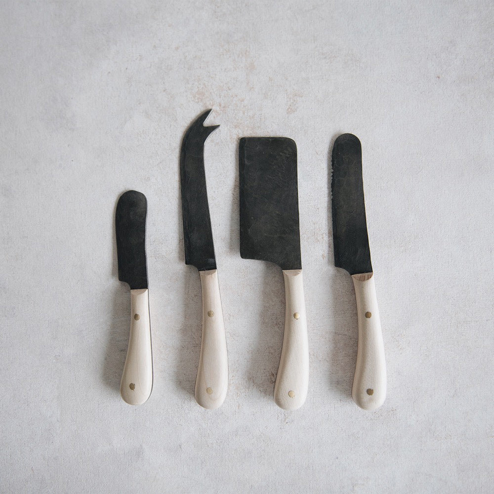 Premium Hand-Forged Cheese Knife Set - Stainless Steel Cheese Slicer & Cutter for Parties, Charcuterie Boards & Gourmet Cheese Tasting