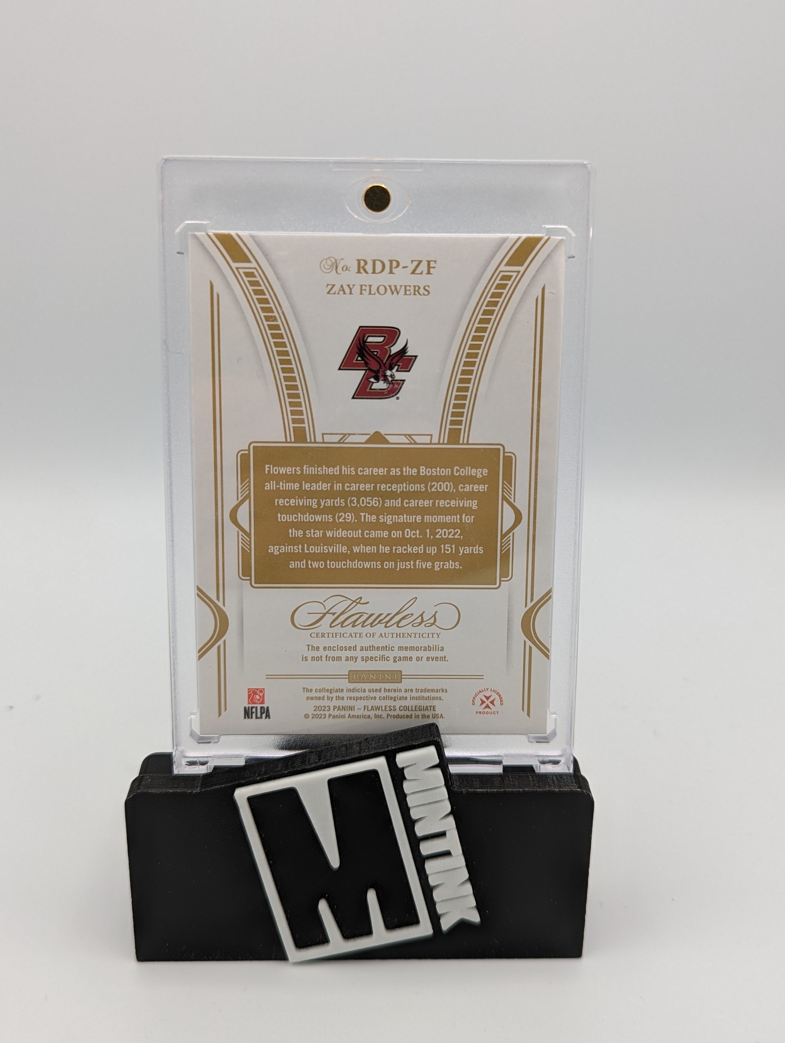 2023 Panini Flawless Football Zay Flowers Emerald Dual Patch 1/5 #RDP ZF - Rare Collectible Trading Card for NFL Fans & Sports Memorabilia Collectors - Perfect for Display, Investment, and Fantasy Football Enthusiasts