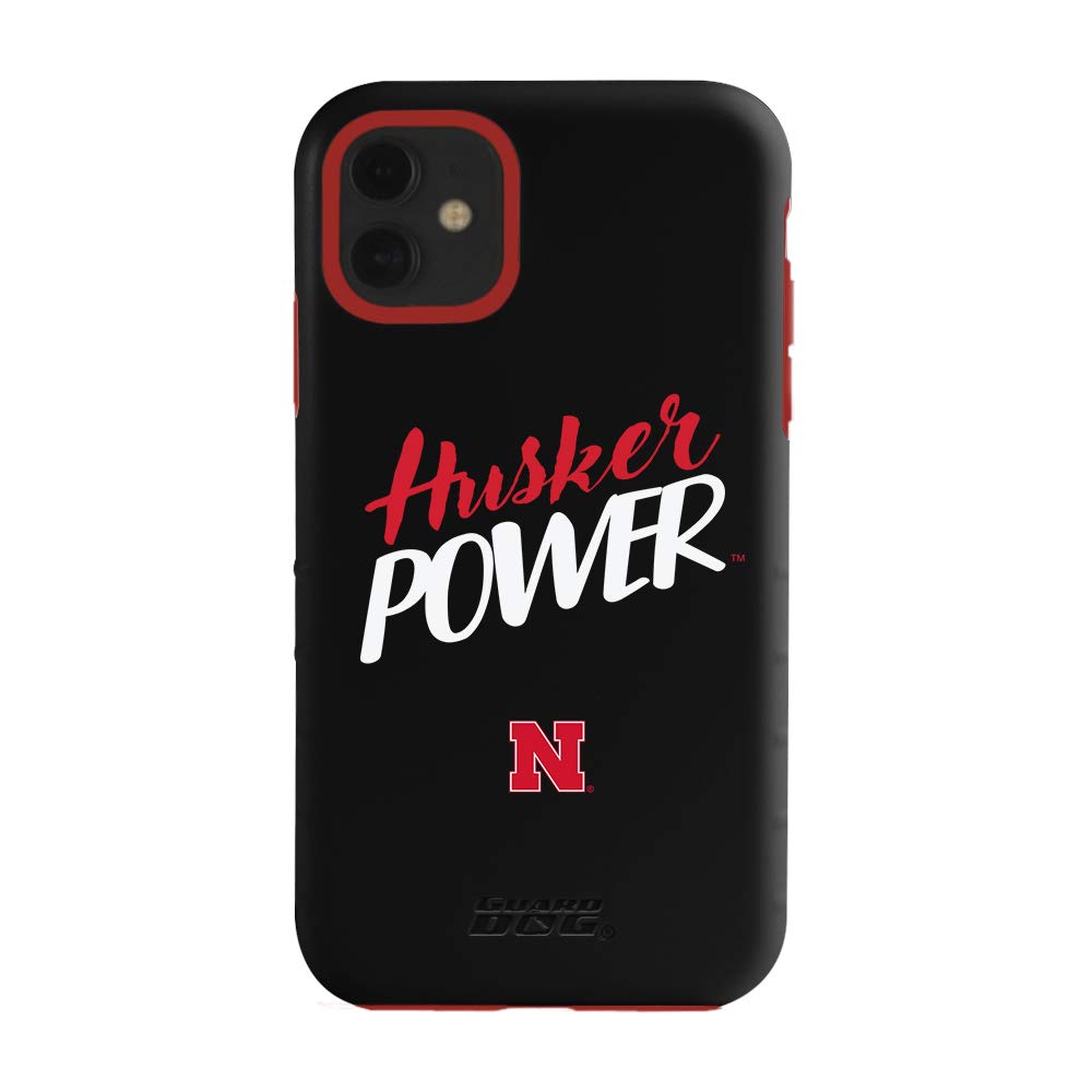 Nebraska Cornhuskers iPhone 11 Case - Husker Power Script Black Protective Hybrid Cover | Perfect for Game Day, School Spirit & Fan Gifts