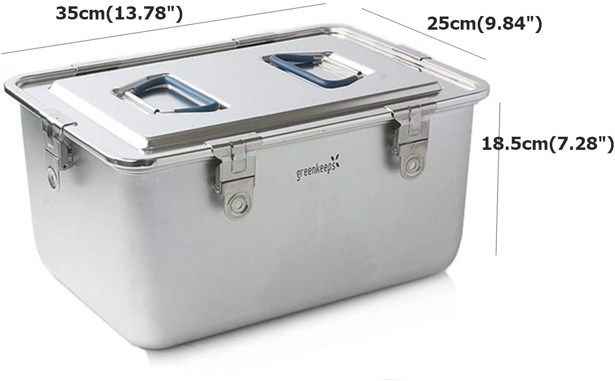 Greenkeeps 11.5L (389 Oz) Airtight Food Storage Container - Premium Stainless Steel Kitchen Organizer with Secure Lid | Perfect for Meal Prep, Pantry Organization & Bulk Food Storage