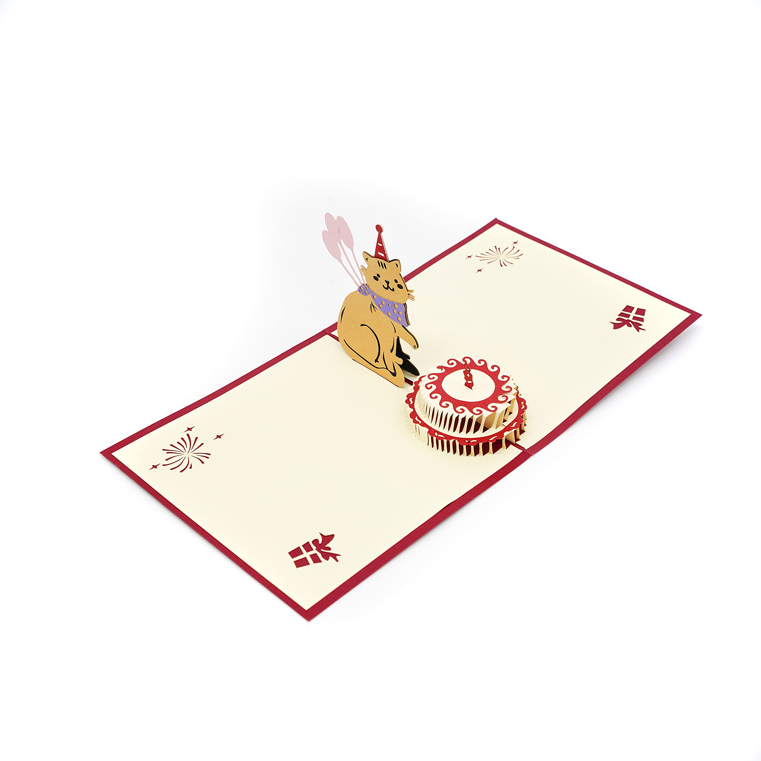 3D Pop Up Birthday Card with Cute Cat Design - Handmade Greeting Card for Men, Women, Wife, Husband, Kids & Friends | Funny Birthday Gift Idea for Parties, Anniversaries & Special Occasions