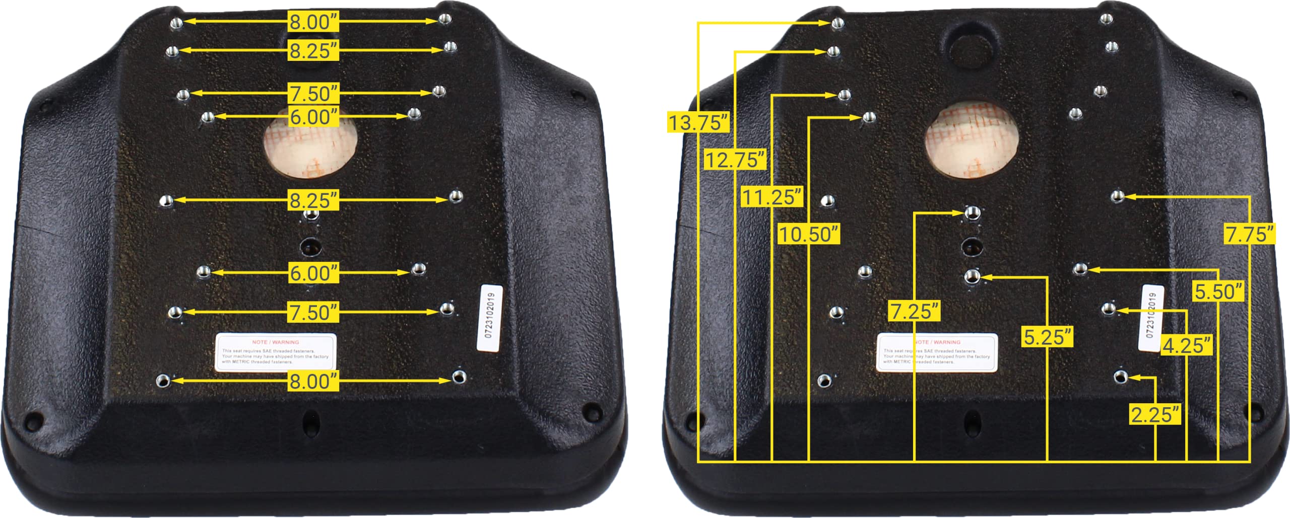 Zbox Tractor Seat #TM555BL - Heavy Duty Mid High Back Black Tractor Seat - Replacement for B1TM555BL, TM555YL, TM555GR, 0278051, 11987, 72-1010 - Perfect for Farm Equipment, Riding Mowers, and Outdoor Machinery