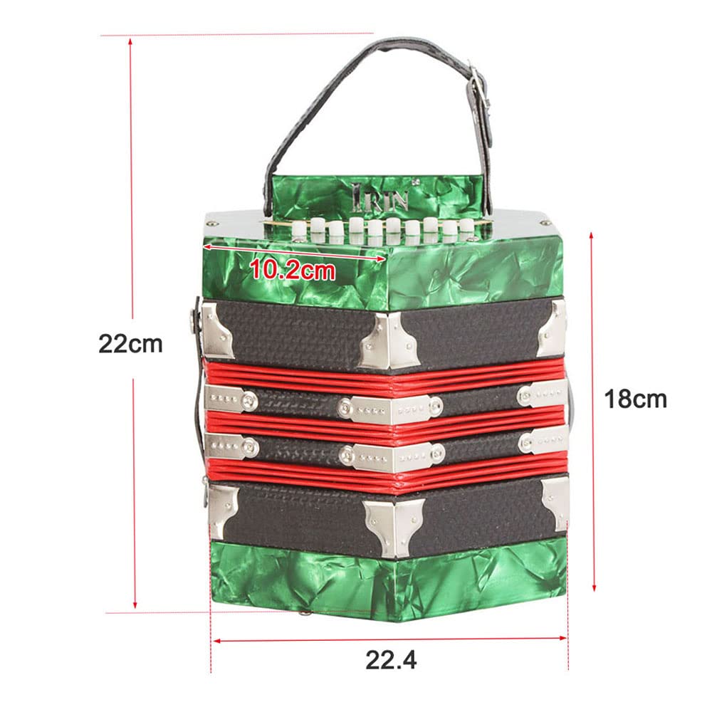20-Button 40-Reed Btuty Concertina Accordion with 32-Key Melodica Piano - Portable Musical Instrument for Beginners, Folk Music & Live Performances