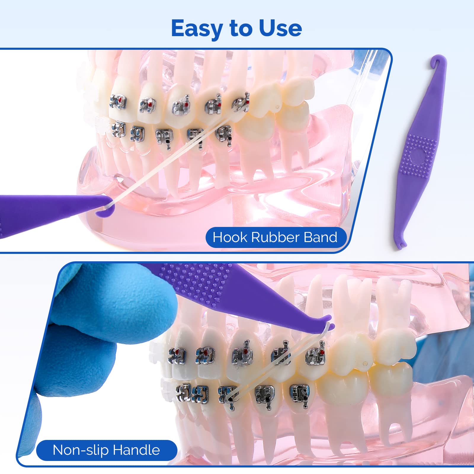 JMU Orthodontic Elastics 5/16 Medium, 500 Pack Latex Rubber Bands for Braces - Made in USA - Perfect for Teeth Alignment, Overbite Correction & Dental Appliances