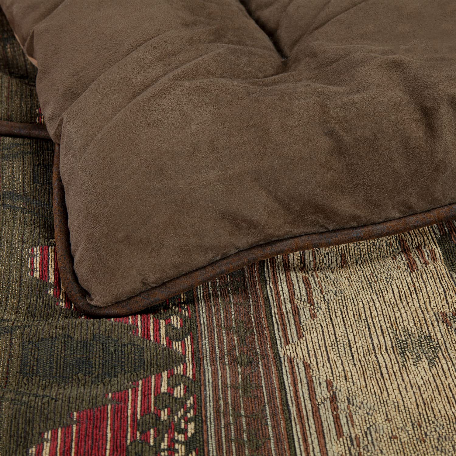 HiEnd Accents Sierra Western 7-Piece Queen Comforter Set - Faux Suede Chenille Jacquard Southwestern Bedding with Bed Skirt, Shams & Accent Pillows | Rustic Home Decor for Bedroom, Guest Room & Cabin Retreat