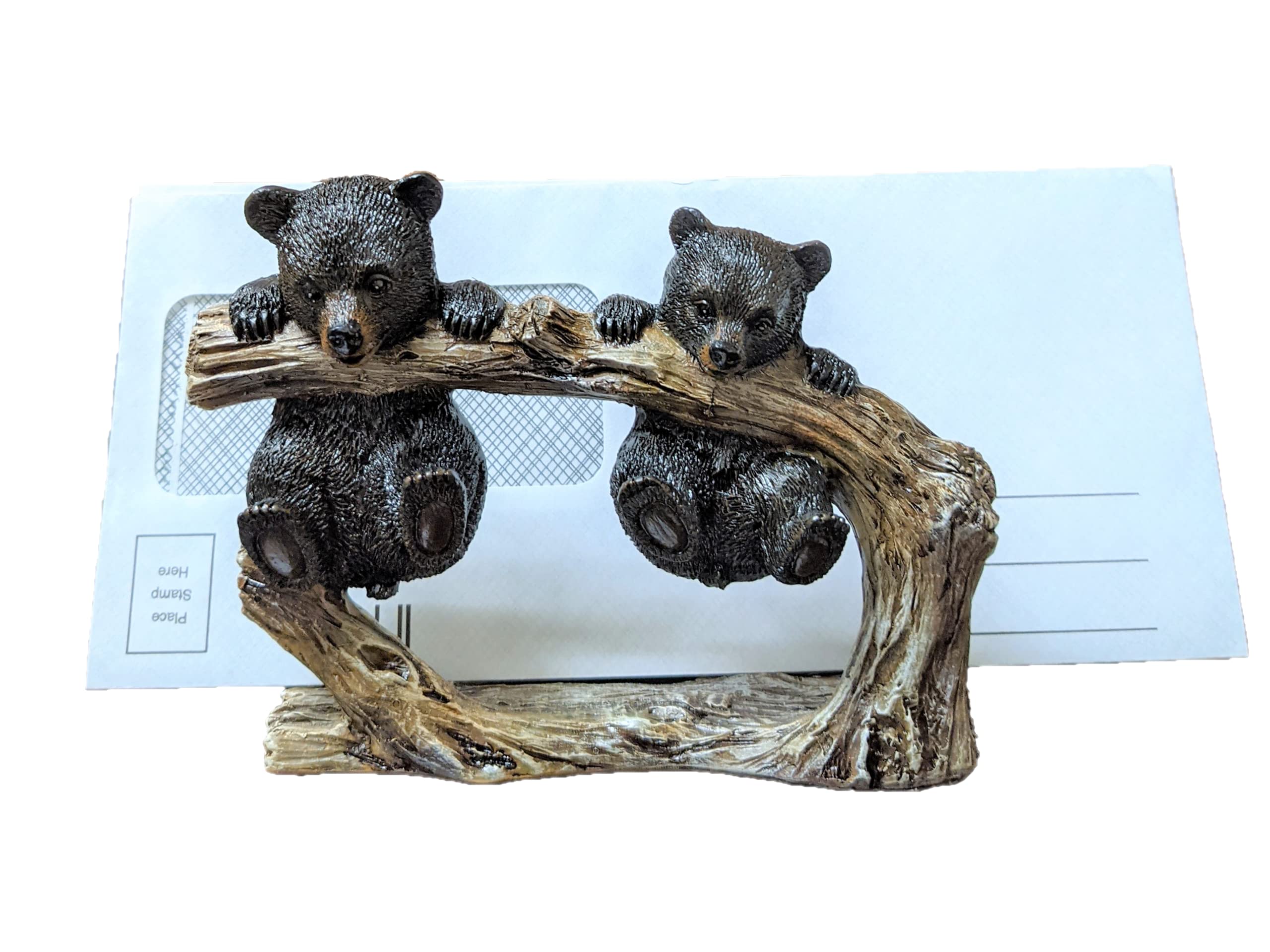 Cute Bear Cubs Hanging on Tree Branch Decorative Napkin Holder & Mail Organizer - Perfect for Kitchen, Office, and Home Decor