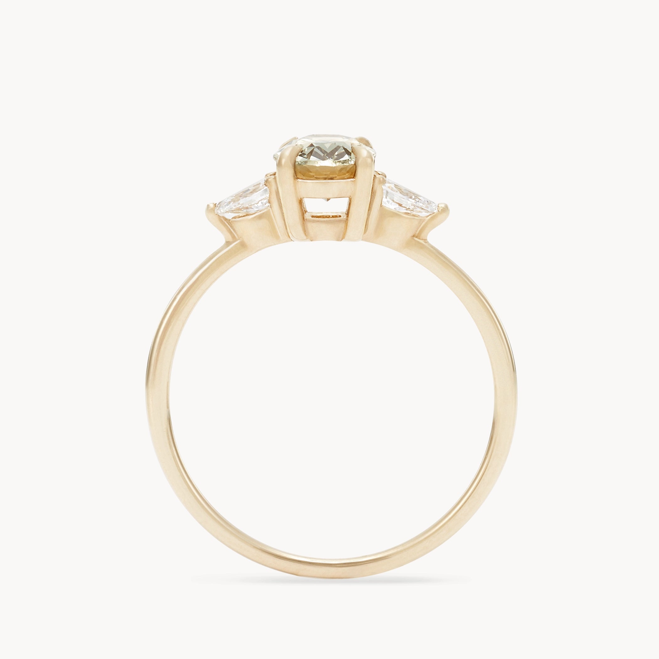 Unique 14K Yellow Gold Oval Sapphire & Diamond Ring - Handcrafted Garden Whispers Collection for Women, Perfect for Weddings, Anniversaries & Special Occasions