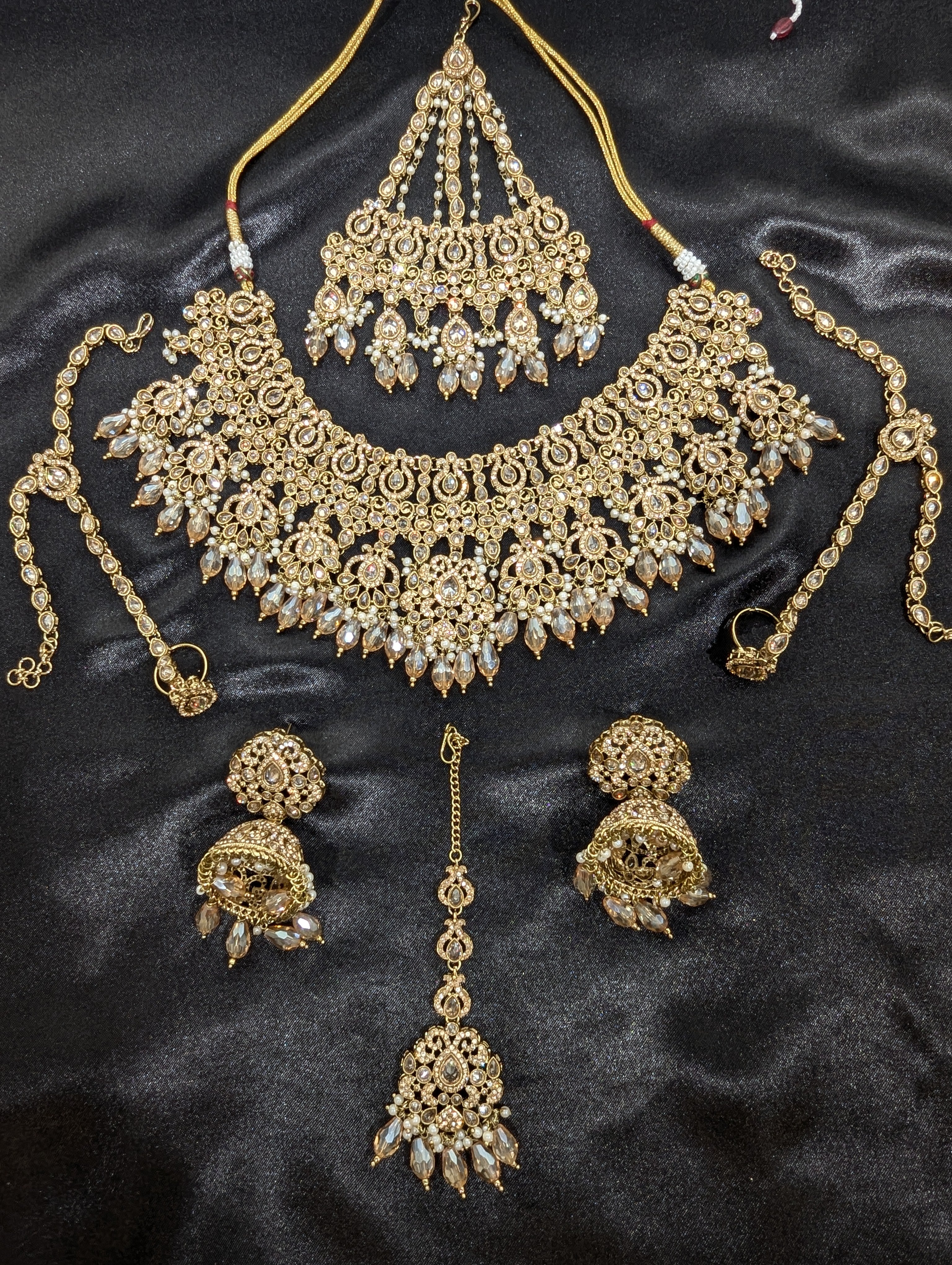Vanya Polki Semi Bridal Jewelry Set - Elegant Necklace & Earrings for Weddings, Parties & Special Occasions