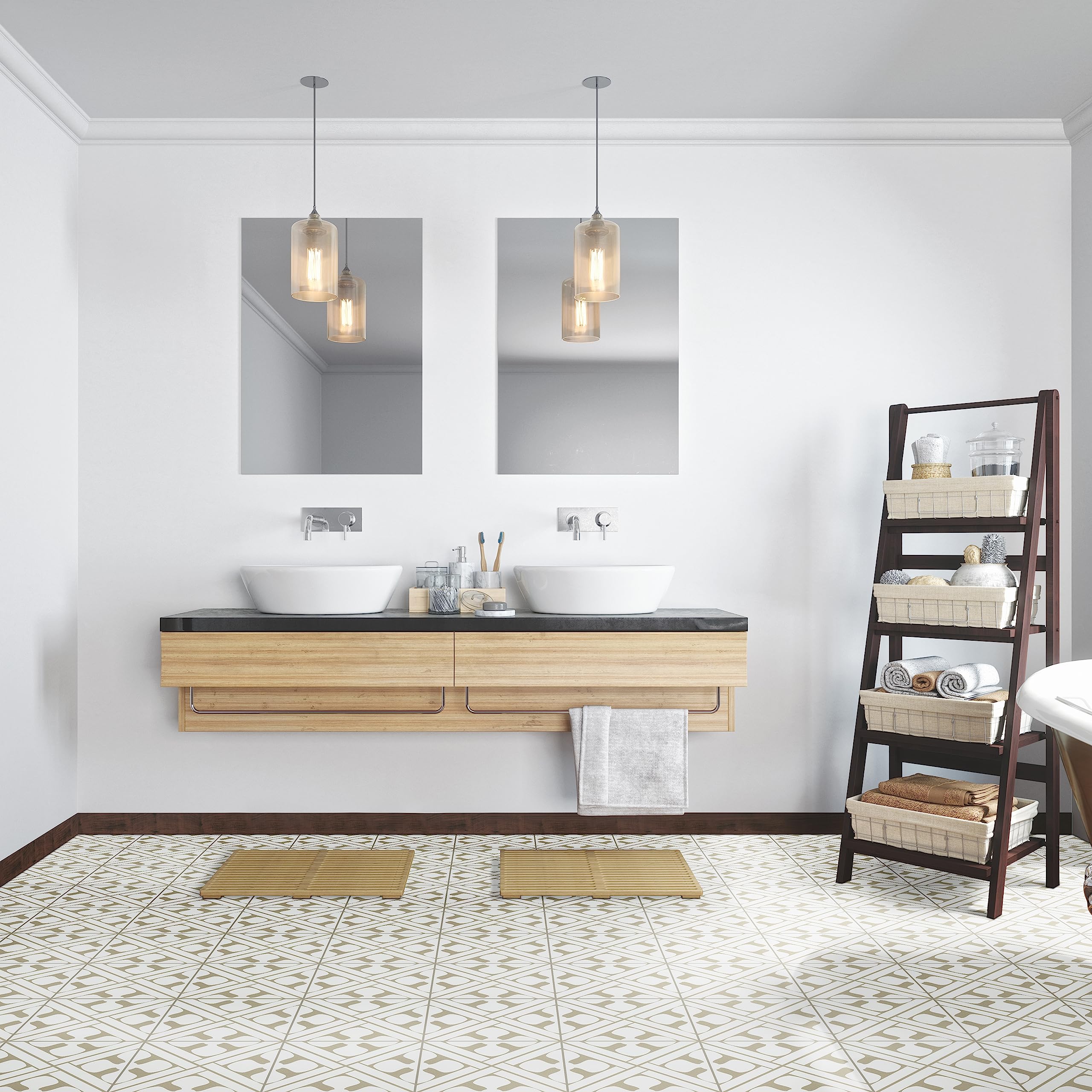 MSI Elora 8x8 Inch Encaustic Matte Porcelain Tile - Waterproof Floor & Wall Tile for Bathroom, Kitchen Backsplash, Shower, Accent Wall - Perfect for Modern Home Decor & Commercial Spaces