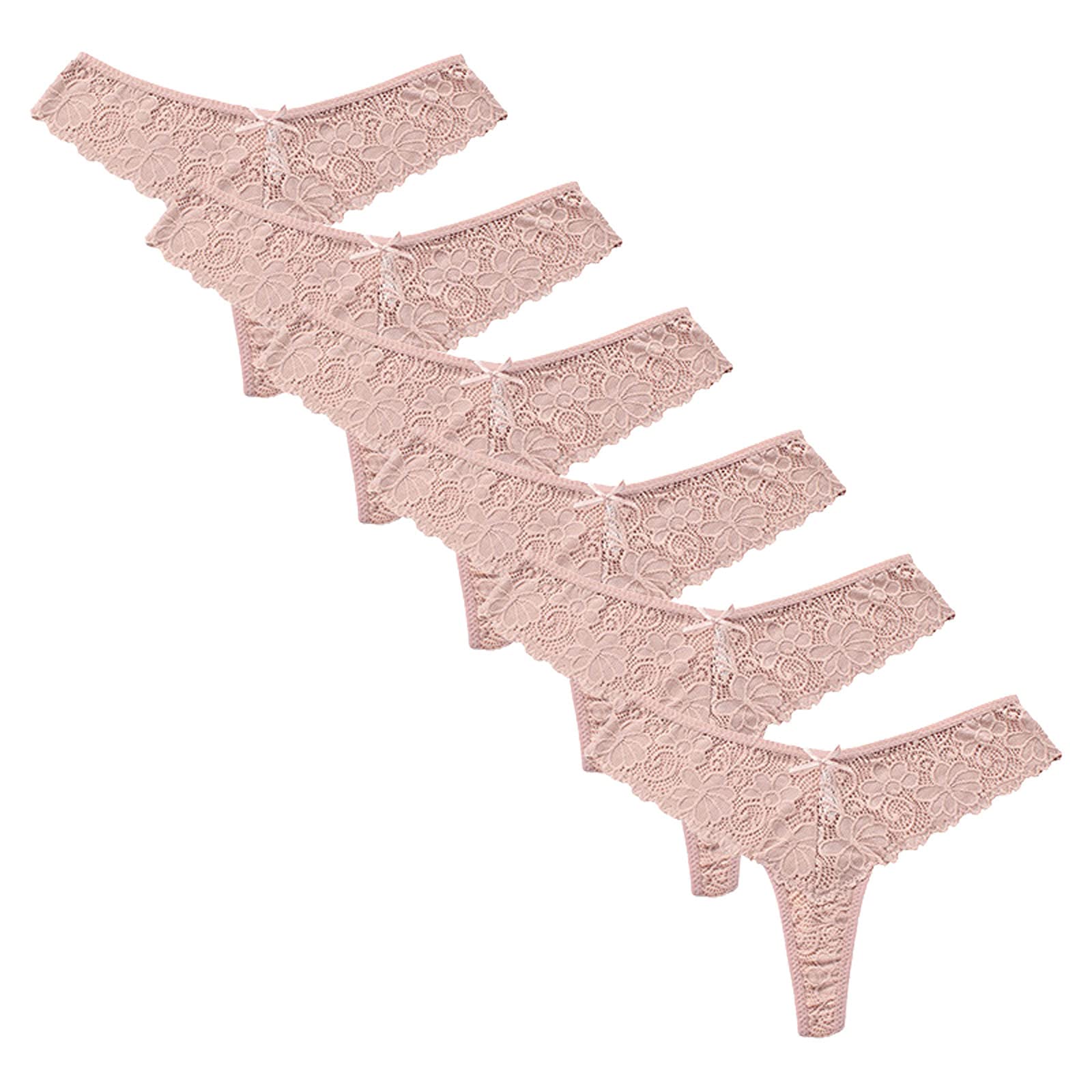 Women's Lace Hipster Panties - Plus Size Thongs & Cheeky Bikini Underwear Set (6-Pack) | Sexy T-Back Lingerie for Everyday Comfort & Special Occasions