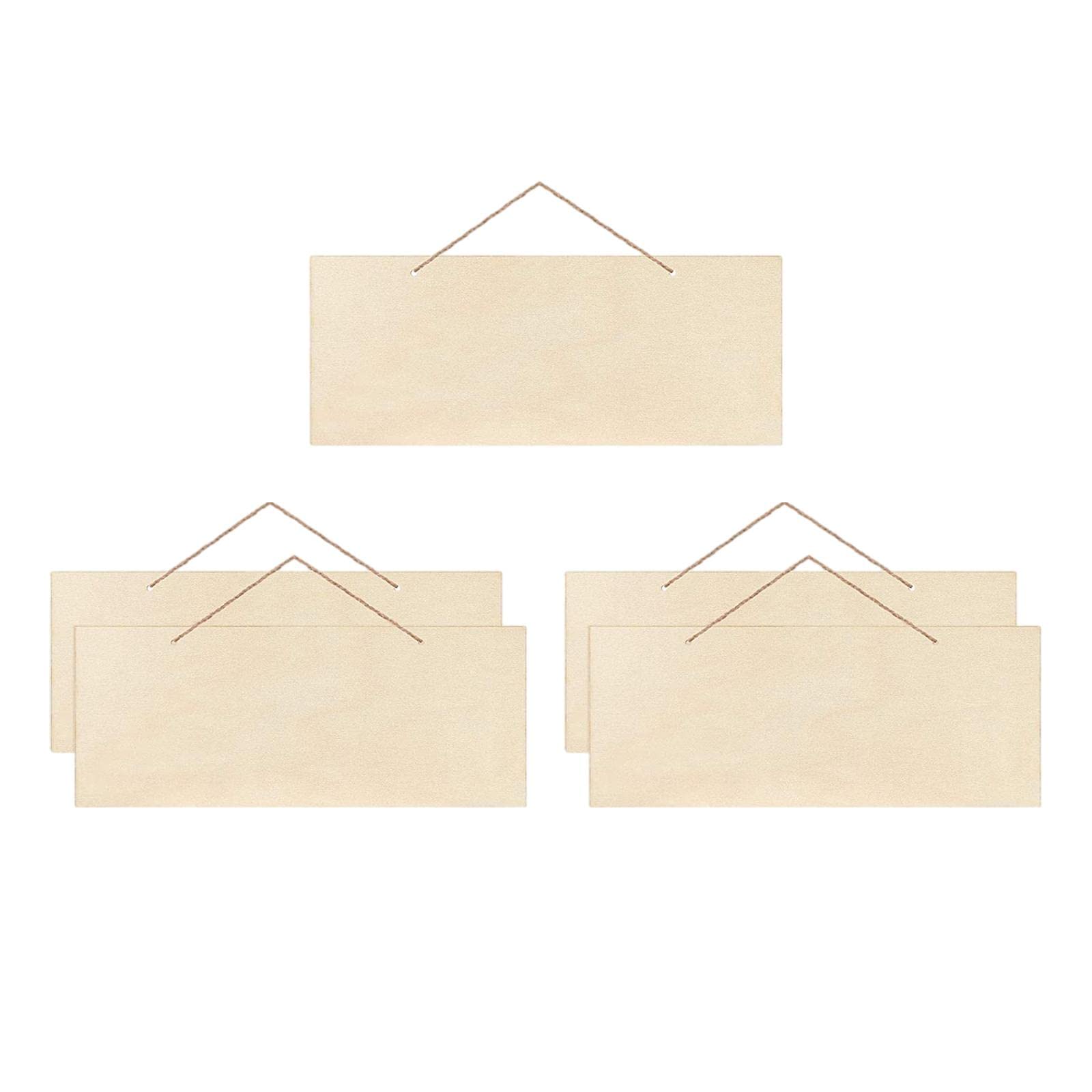 5Pcs Blank Wooden Plaques with Ropes - DIY Wood Slices for Scrapbooking, Home Decor, Crafts & Graffiti Writing - Perfect for Wedding Signs, Rustic Wall Decor & Farmhouse Style Projects
