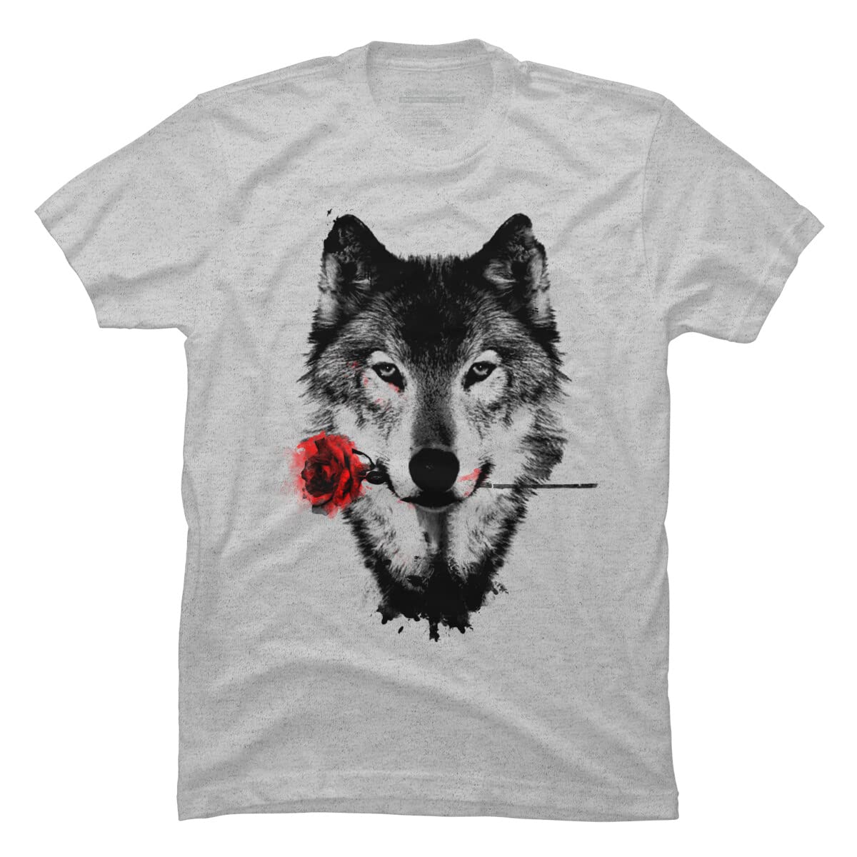 Design By Humans Men's Black Rose Graphic T-Shirt - Soft Cotton Tee for Casual Wear & Street Style - Perfect for Everyday Outfits, Concerts, and Urban Fashion