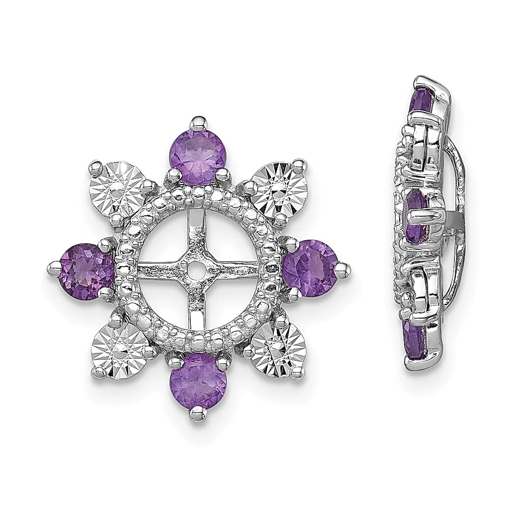 925 Sterling Silver Purple Amethyst Stud Earrings - February Birthstone Jewelry for Women, Dainty Gift for Her - Perfect for Valentine's Day, Anniversary & Special Occasions