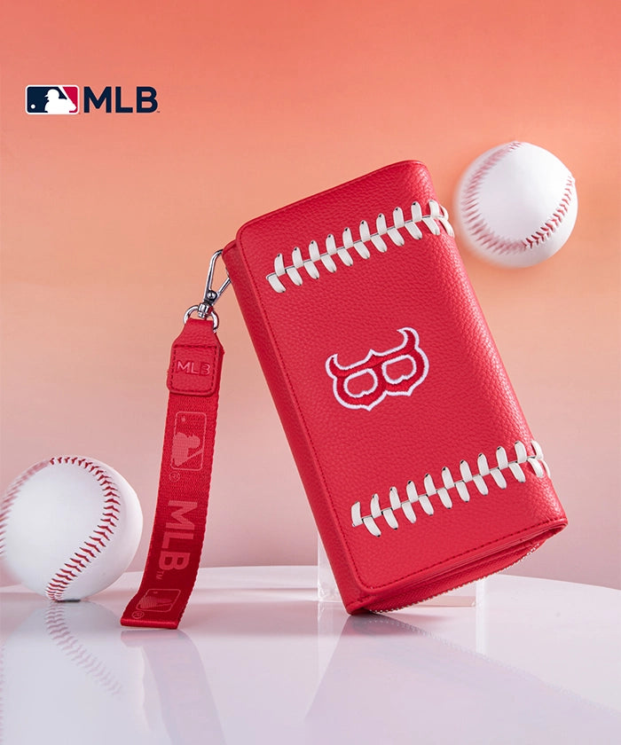 MLB Boston Red Sox Genuine Leather Wallet for Men - Premium Bifold Credit Card Holder - Perfect Gift for Baseball Fans & Game Day Essentials