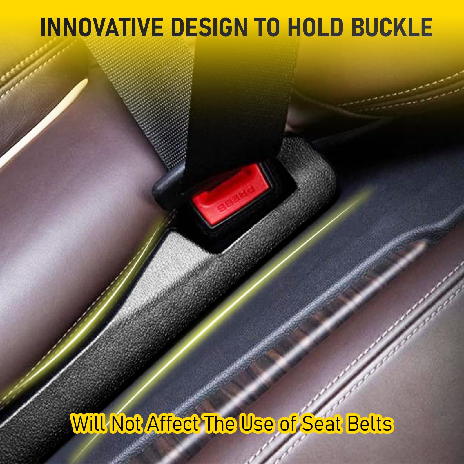 2-Pack Elastic Car Seat Gap Filler - Universal Gap Plug for Seat & Console, Prevents Items from Falling in Cars, Trucks & SUVs (Black) - Perfect for Road Trips, Daily Commutes & Family Travel