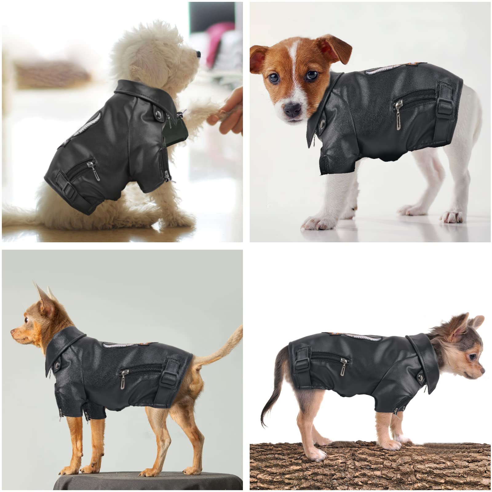 Premium Leather Dog Jacket - Windproof & Waterproof Winter Coat for Small, Medium & XL Dogs (Black) - Ideal for Outdoor Adventures & Cold Weather Protection