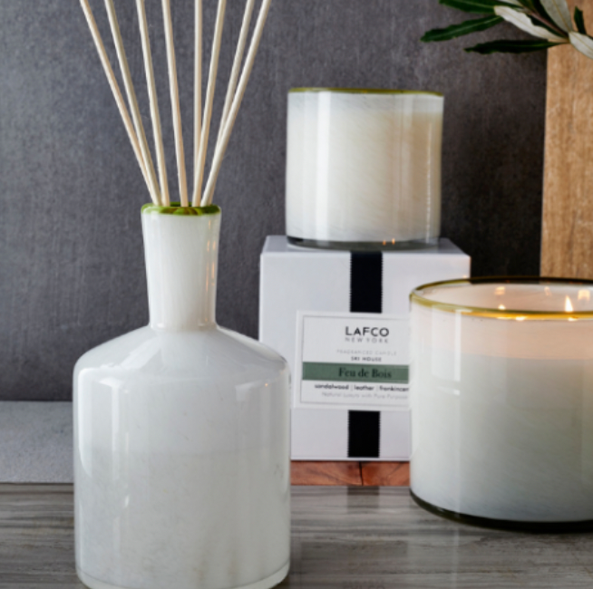 LAFCO Wood Wick Reed Diffuser - Premium Aromatherapy Essential Oil Diffuser for Home & Office - Relaxing Scented Air Freshener with Natural Wooden Sticks - Perfect for Bedroom, Living Room, Spa and Yoga Studio