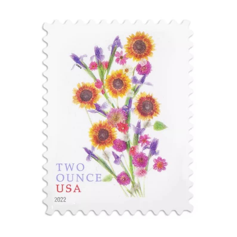 20 Sunflower Bouquet Forever Stamps (2 oz) - Perfect for Wedding Invitations, Greeting Cards & Mailing Letters