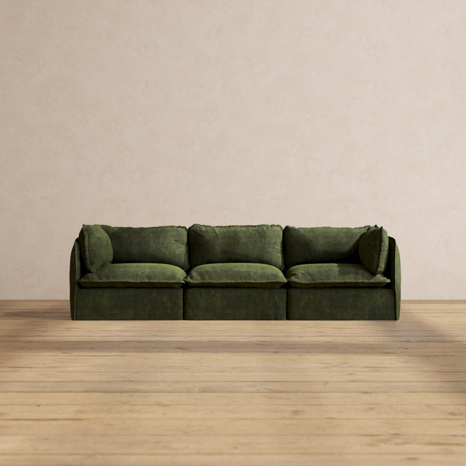 Premium Modular Performance 3-Seater Sofa in Olive Green | Comfortable Blend Fabric | Perfect for Living Rooms, Home Theaters & Cozy Spaces