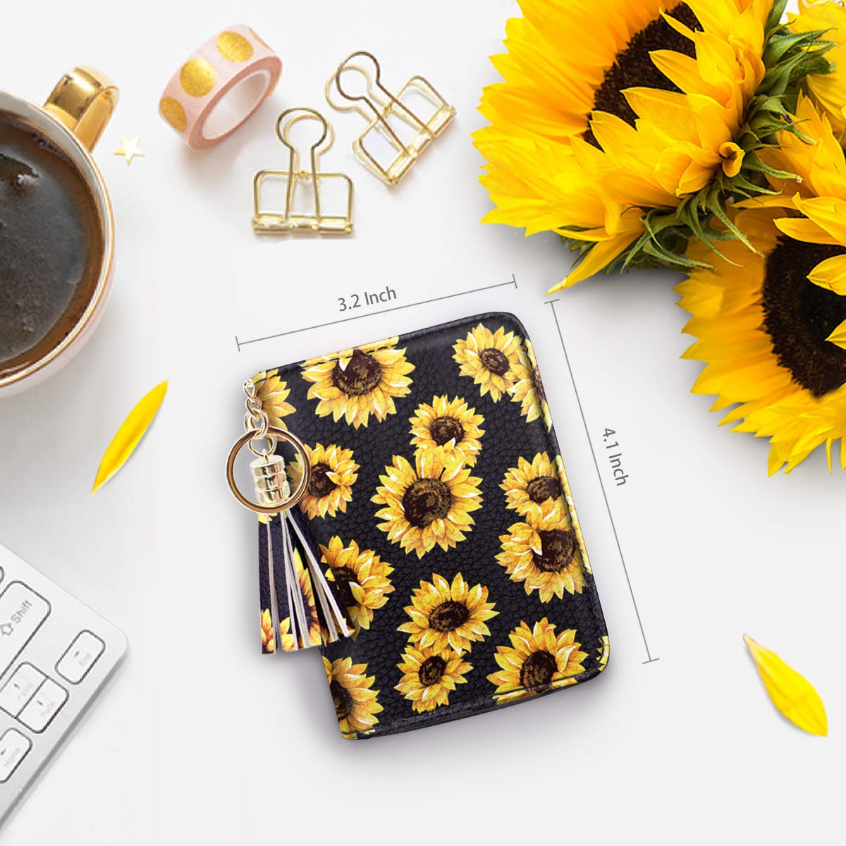 RFID Blocking Glitter Credit Card Holder for Women - Slim Small Wallet with Multiple Card Slots - Perfect for Travel, Shopping & Everyday Use