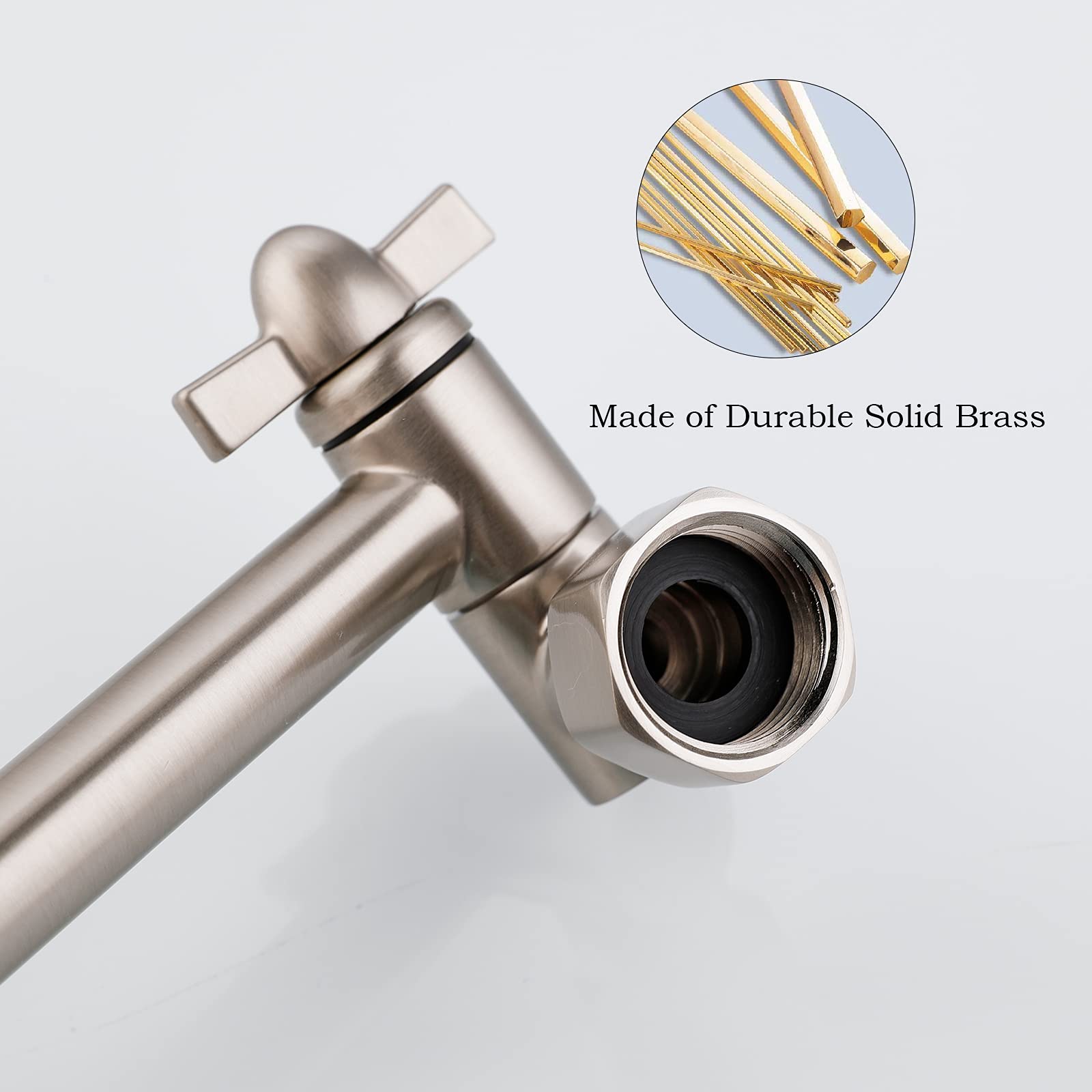 10 Inch Adjustable Shower Arm Extender - Universal Shower Head Extension with Brushed Nickel Finish | Perfect for Bathroom Renovation & Low-Ceiling Showers