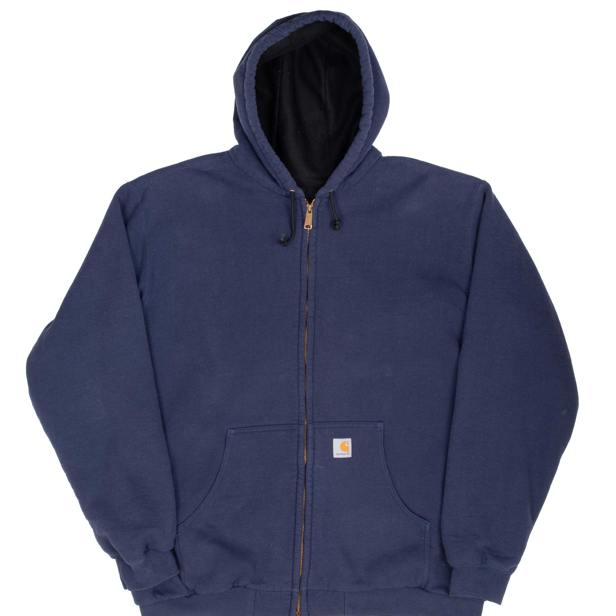 Vintage Carhartt Heavyweight Full Zip Navy Hoodie Sweatshirt XL - Durable Workwear for Men, Outdoor Activities & Casual Wear