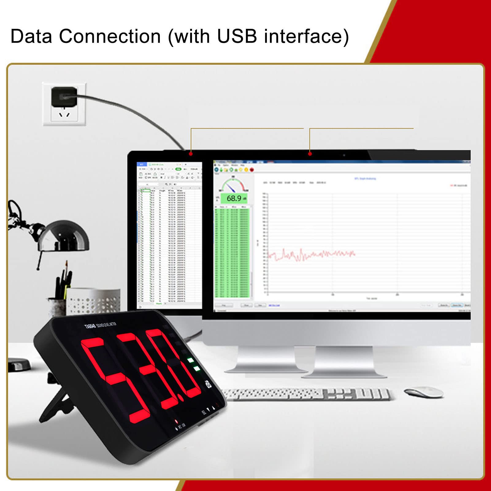 Digital Sound Level Meter with Temperature & Humidity Sensor - 13