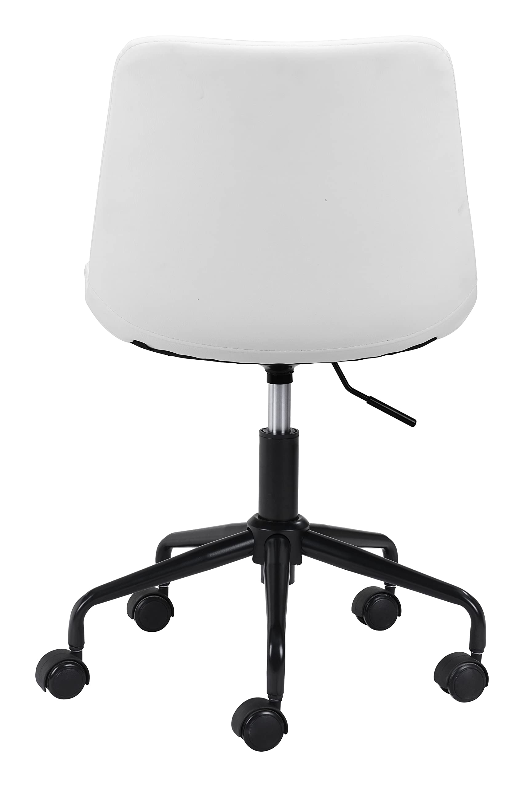 Zuo Byron Modern Office Chair - Ergonomic Desk Chair with Adjustable Height & Lumbar Support - White - Perfect for Home Office, Gaming & Workspace