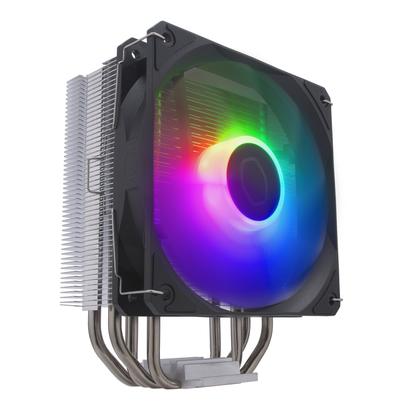 Cooler Master Hyper 212 Spectrum V3 ARGB CPU Air Cooler - 120mm PWM Fan, 4 Heat Pipes, Intel/AMD Compatible (RR-S4NA-17PA-R1) - Perfect for Gaming PCs & High-Performance Builds