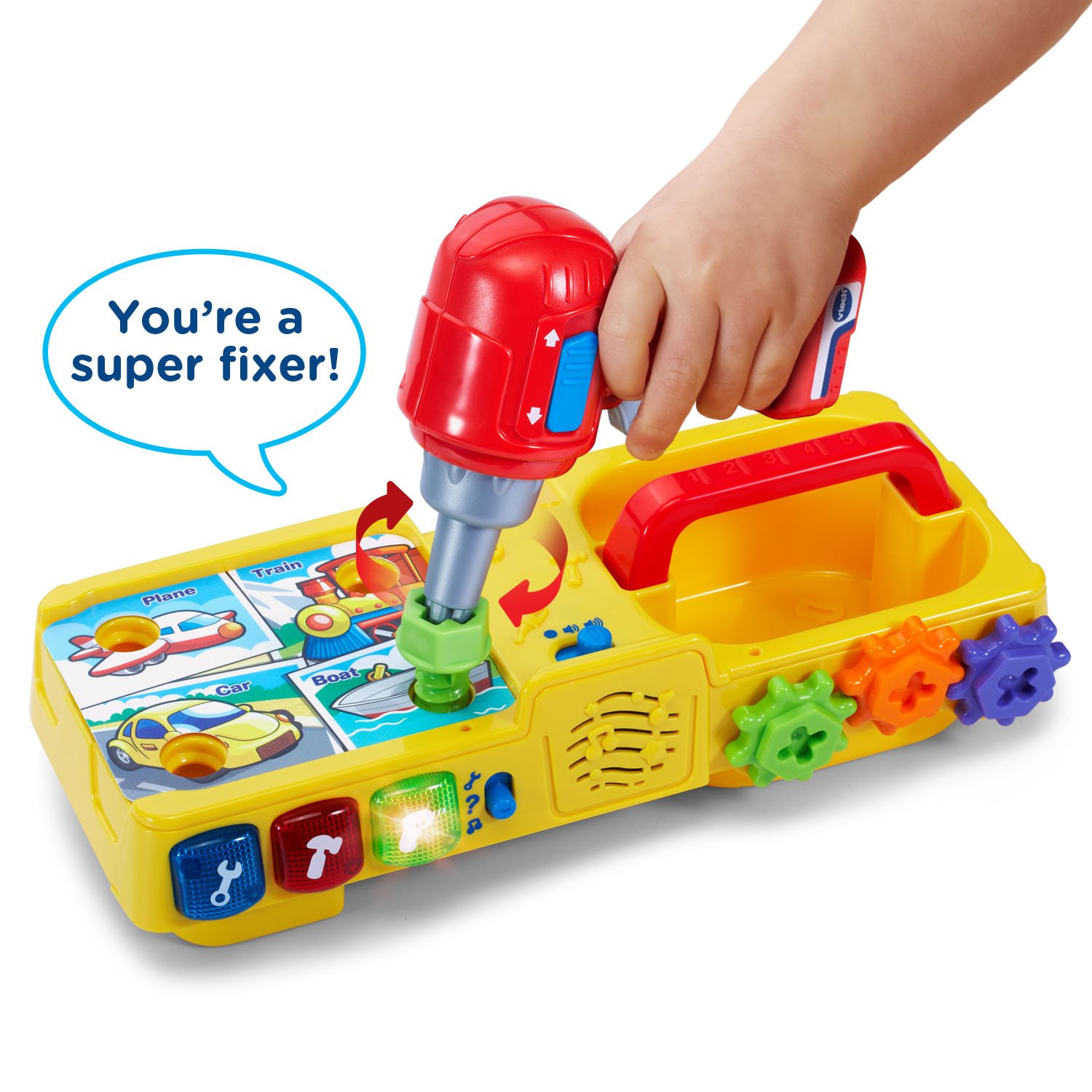 VTech Drill and Learn Toolbox - Interactive Learning Toy for Kids | STEM Educational Construction Playset for Toddlers | Perfect for Pretend Play, Hand-Eye Coordination & Early Development