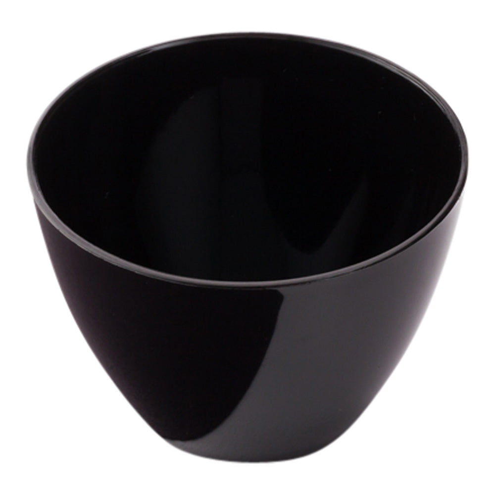 100 Pack 2 oz Round Black Plastic Mini Tasting Bowls with 100 Silver Plastic 4