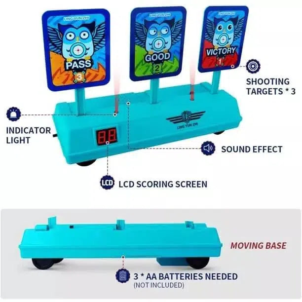 Electronic Auto Reset Digital Scoring Moving Nerf Target - Perfect for Backyard Shooting Practice, Nerf War Games & Outdoor Family Fun