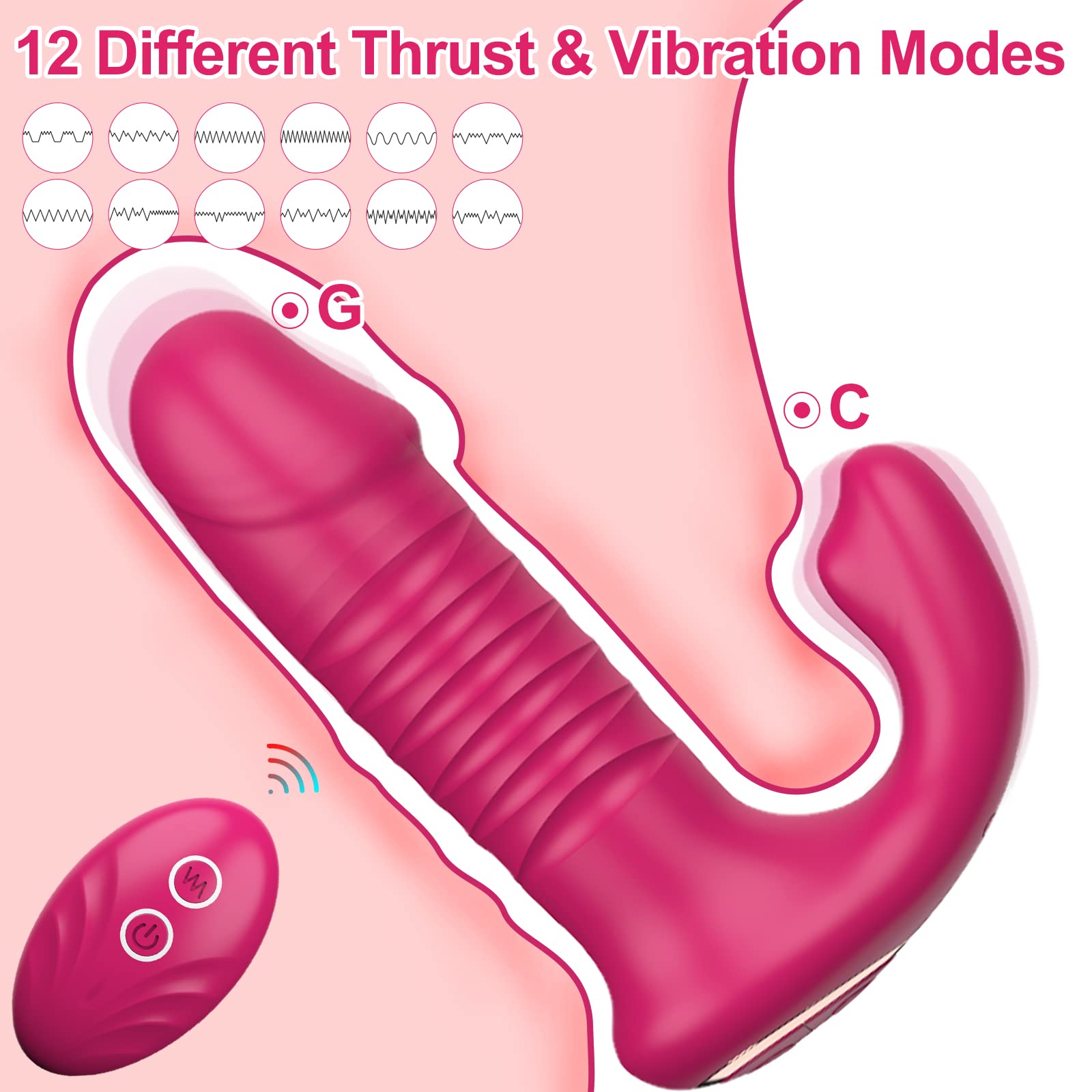 **Remote Control Wearable Panty Vibrator - 12 Powerful Thrusting Modes for Women & Couples - Discreet & Hands-Free Adult Sex Toy - Perfect for Date Nights & Spicing Up Intimacy**