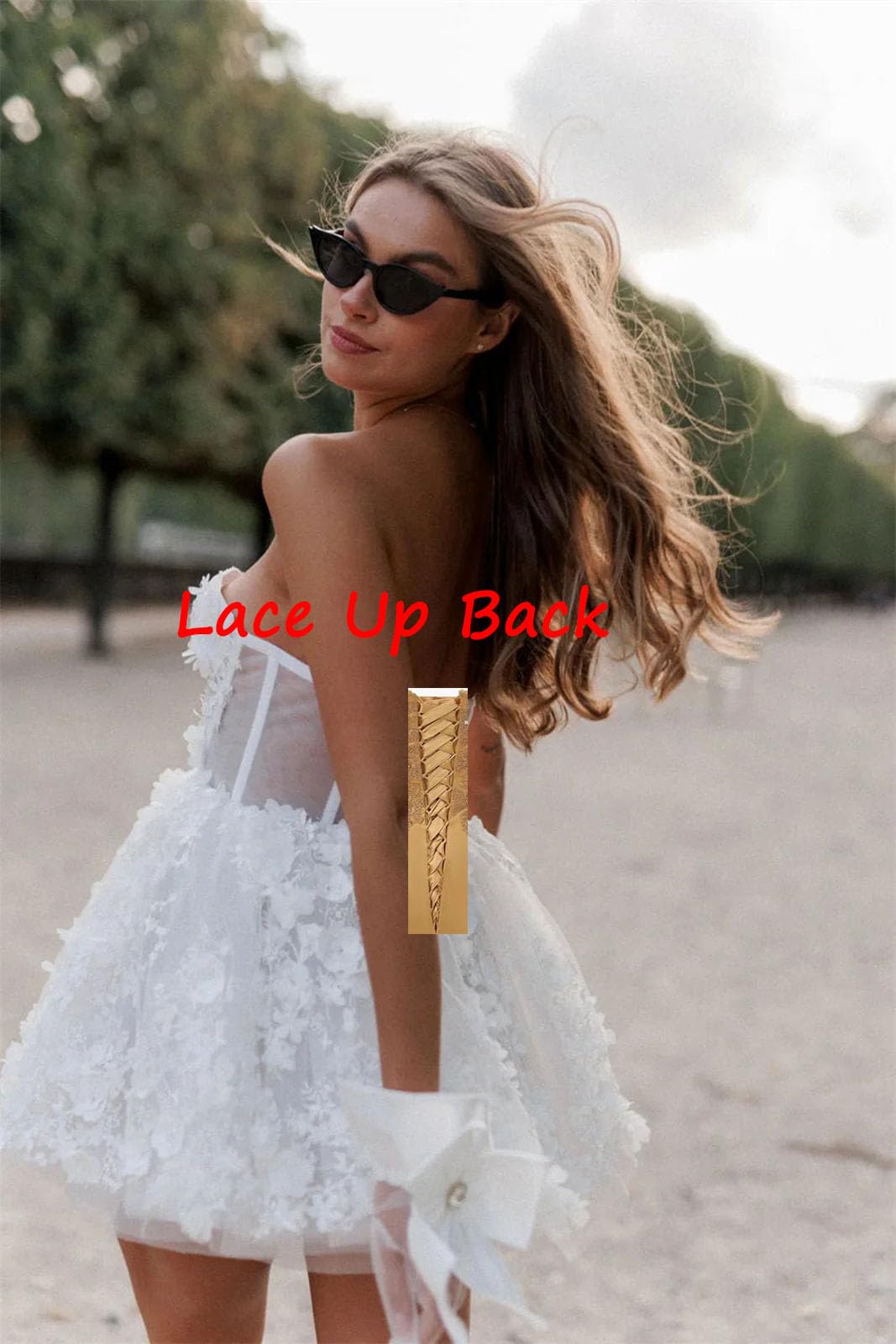 Elegant White Mini Strapless Prom Dress with Lace Appliques & Tulle - Sweetheart Neckline Sleeveless Short Wedding Gown for Women | Perfect for Homecoming, Bridal Shower & Cocktail Parties
