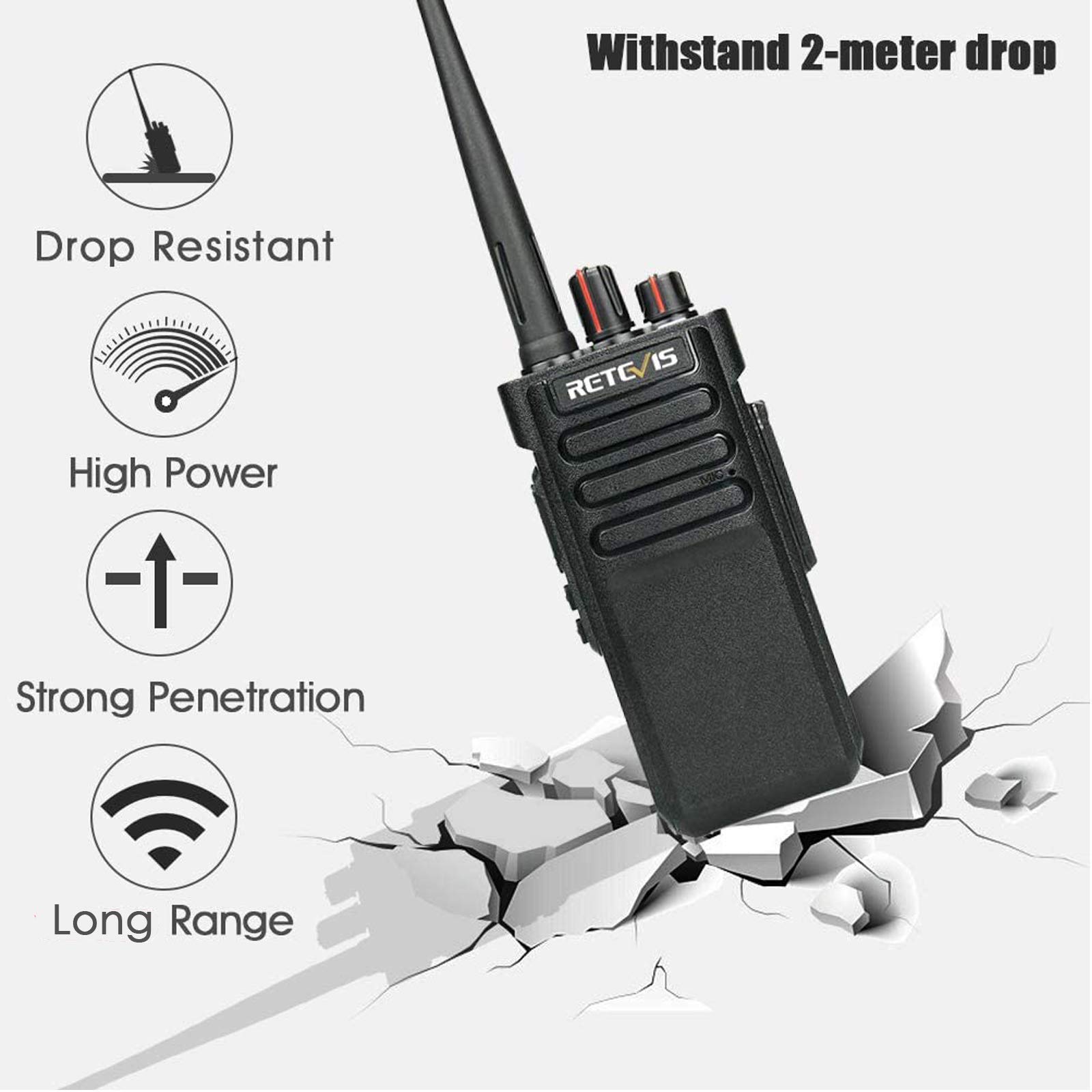 Retevis RT29 Long Range 2-Way Radios (4 Pack + 6 Pack Bundle) - Waterproof Walkie Talkies with Speaker Mic & Multi-Unit Charging Station for Outdoor Adventures, Construction Sites, and Emergency Communication