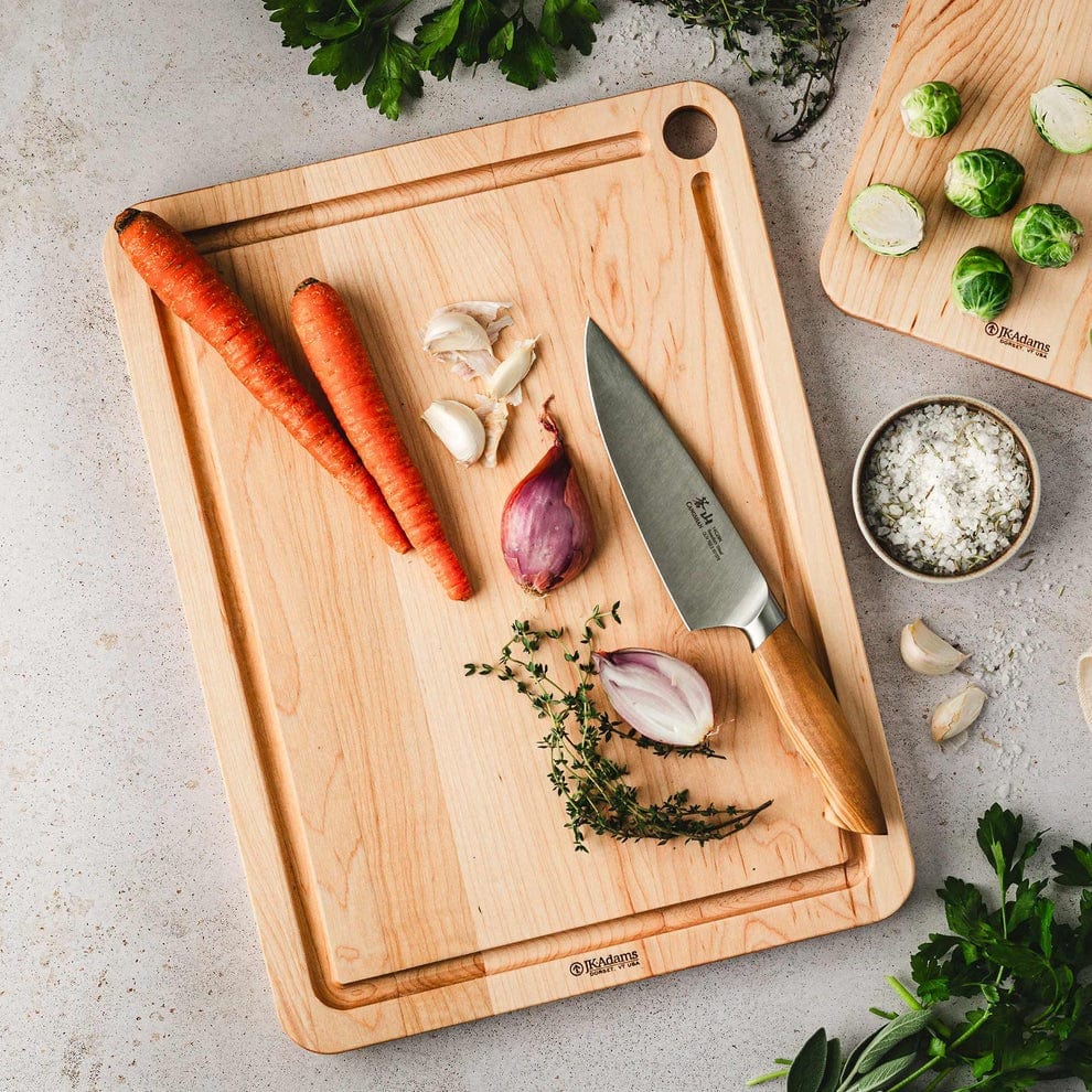 J.K. Adams Williston Maple Wood Cutting Board with Juice Groove - 16x12 Inches - Durable Kitchen Prep Board for Chopping, Slicing & Serving - Perfect for Home Chefs & Entertaining