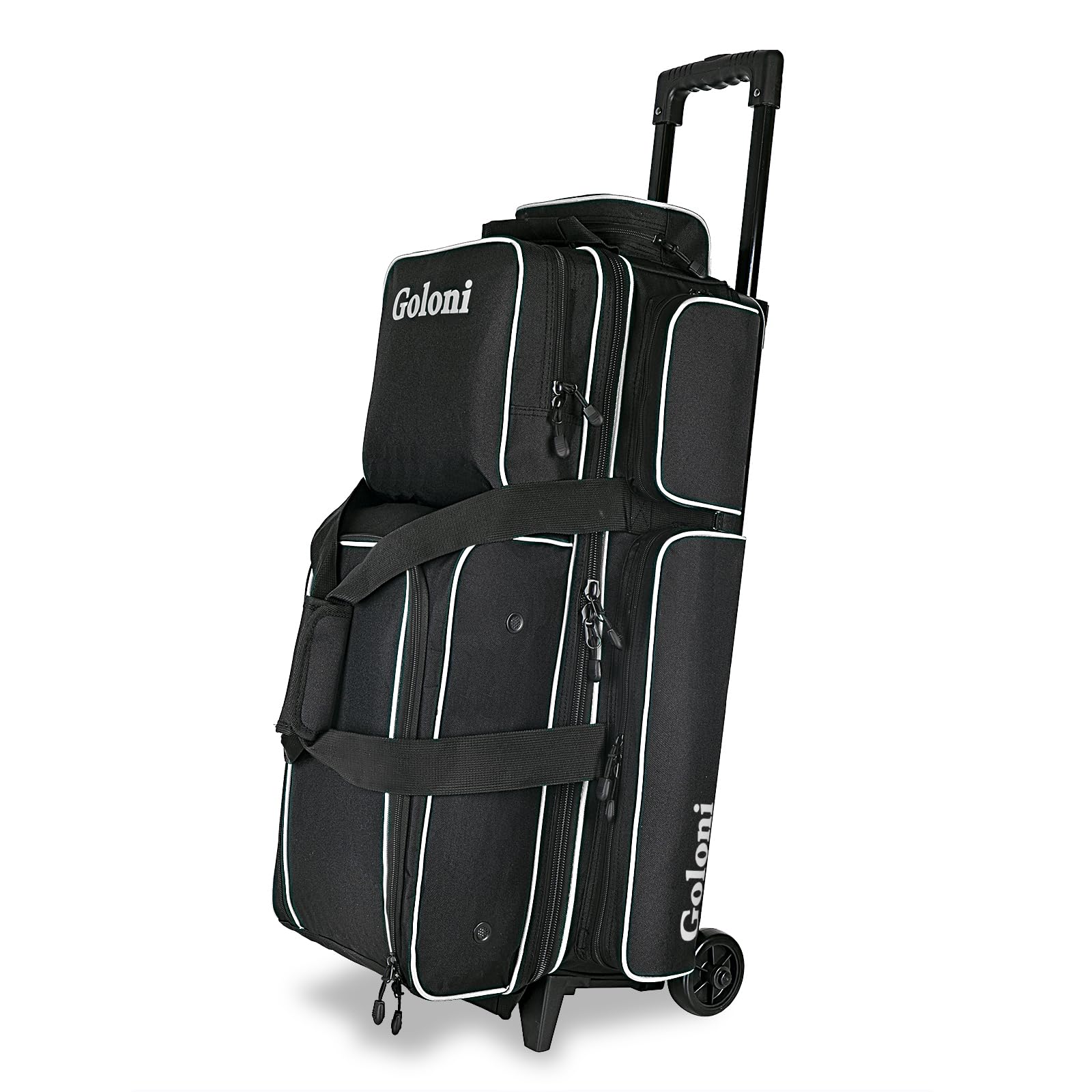 Goloni 3 Ball Rolling Bowling Bag with Wheels & Retractable Handle (Extends to 38