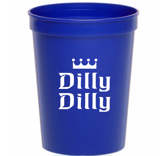 Dilly Dilly 16oz Blue Plastic Stadium Beer Cup - Perfect for Tailgating, Parties & Outdoor Events