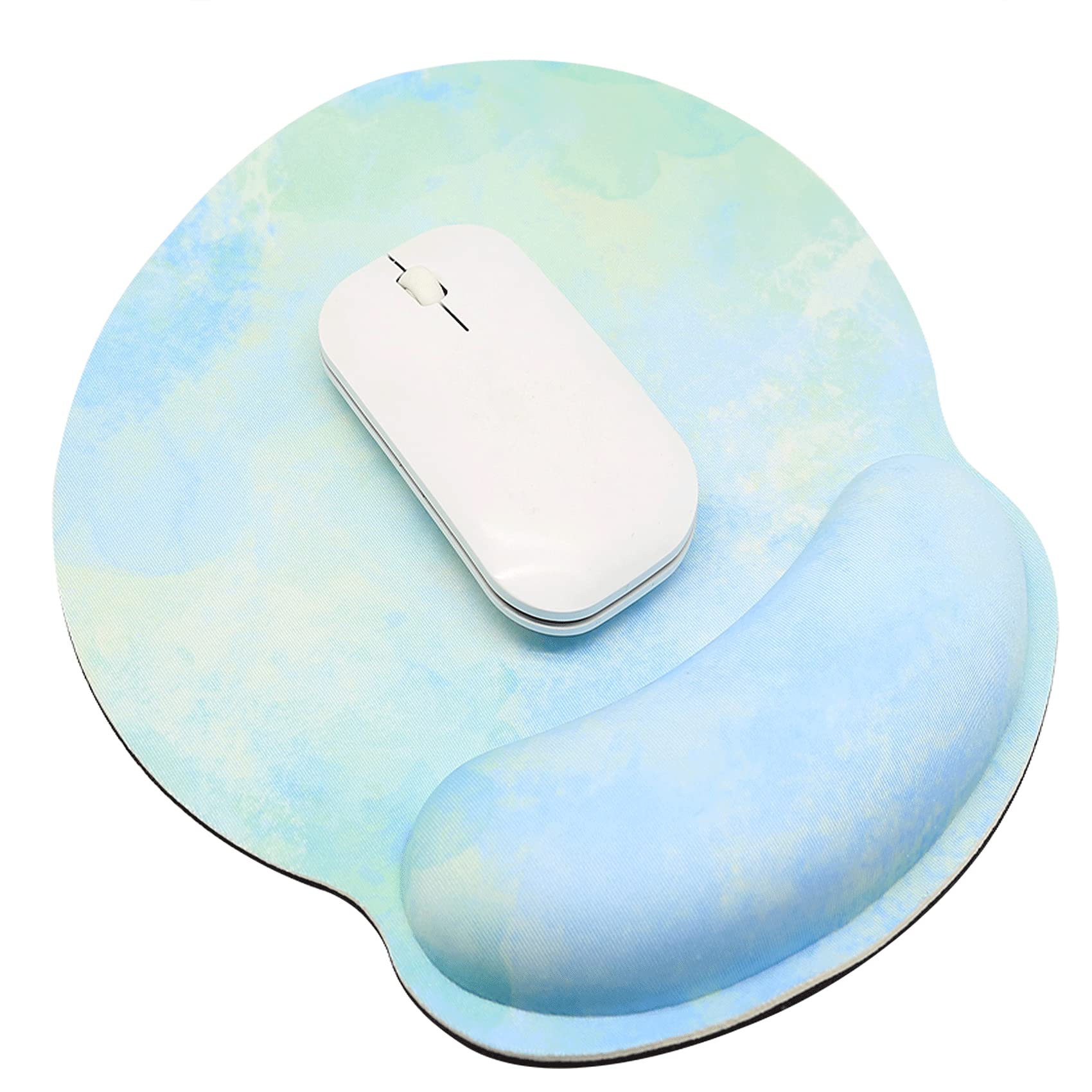 Ergonomic Mouse Pad with Wrist Rest - Gaming & Office Mousepad for Pain Relief, Non-Slip Rubber Base, Durable Design for Computer & Laptop (Blue-Green) - Perfect for Long Work Hours & Gaming Sessions