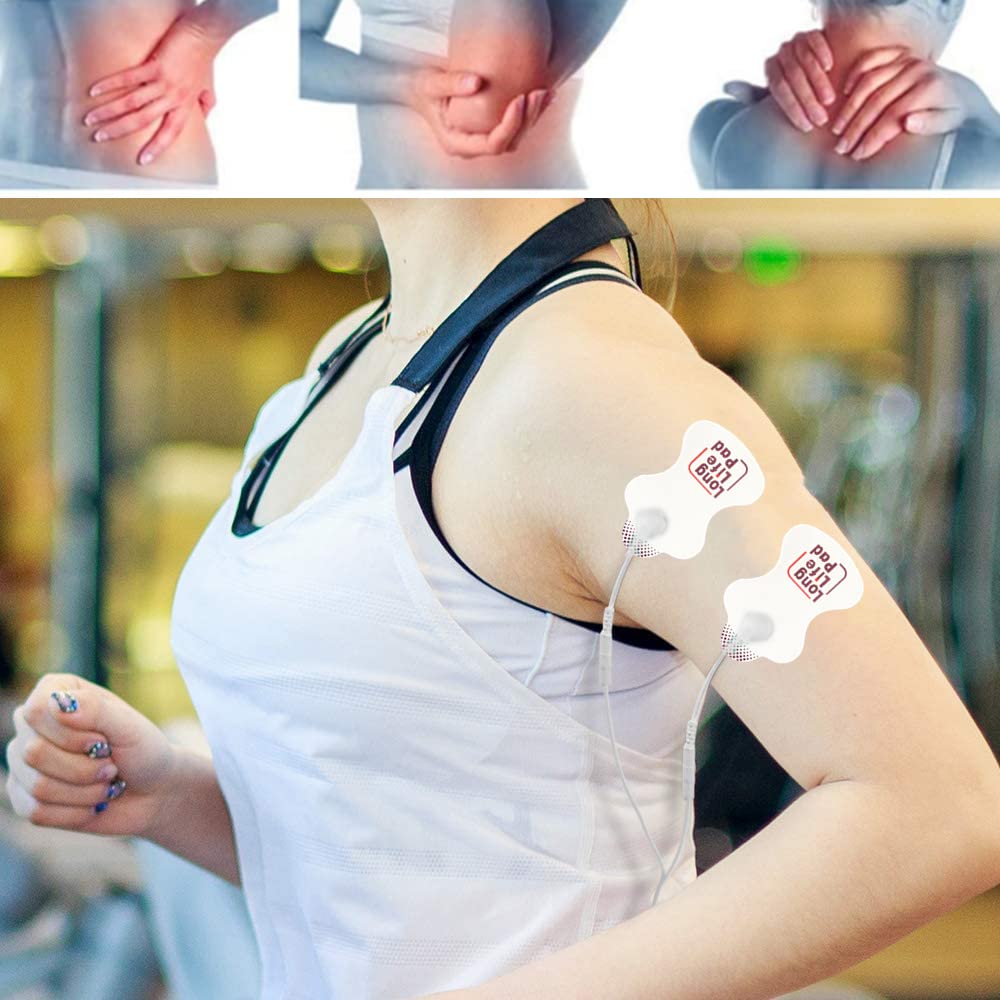 10 Pack TENS Unit Replacement Electrode Pads - Adhesive Gel Pads for Muscle Pain Relief & TENS Therapy - Compatible with Omron, Perfect for Back, Neck, Shoulder & Joint Pain Treatment at Home or Physical Therapy