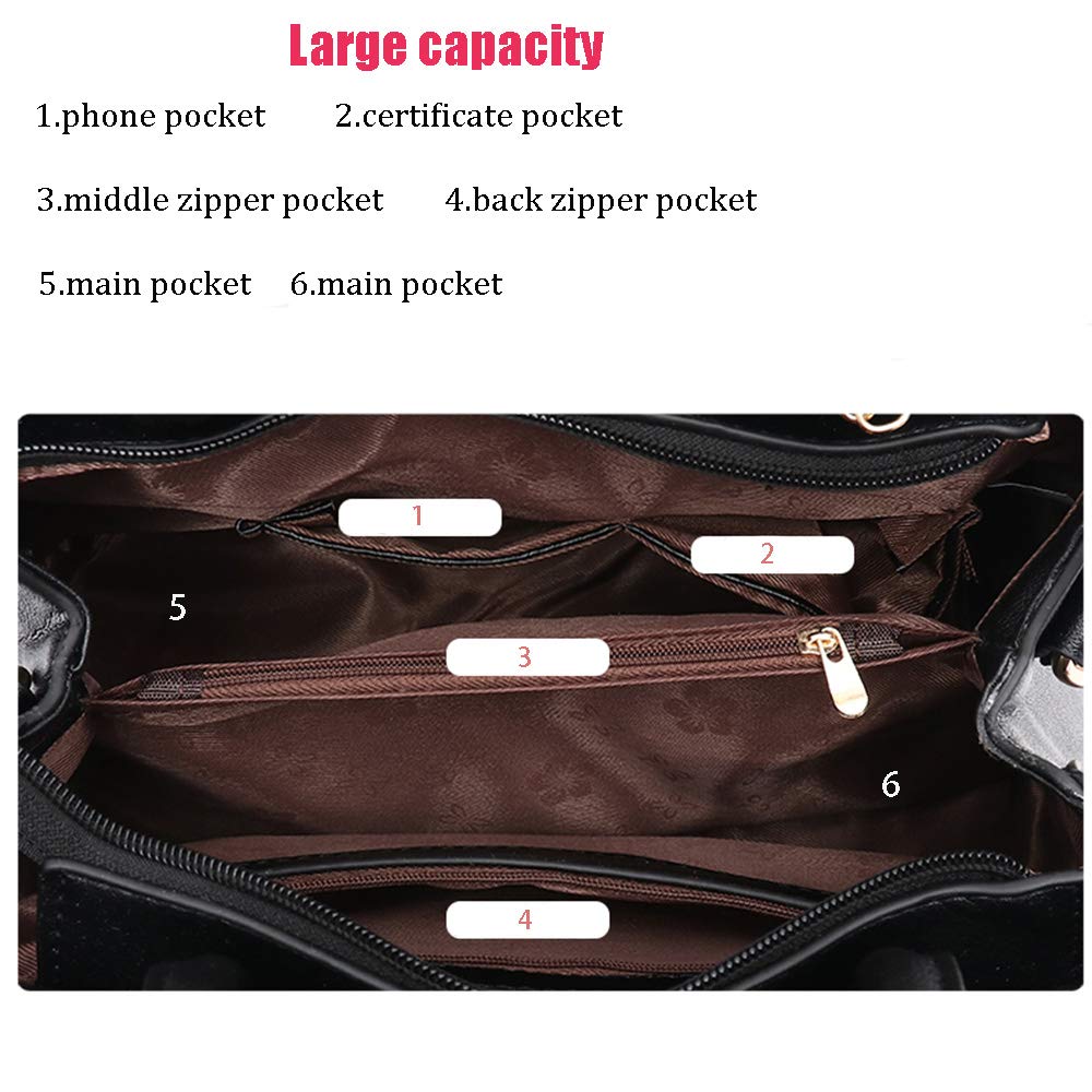 Elegant ELDA Women's Embroidery Top Handle Satchel Purse - Stylish Shoulder Bag & Tote for Work, Travel & Daily Use | Fashionable Ladies Handbag Collection
