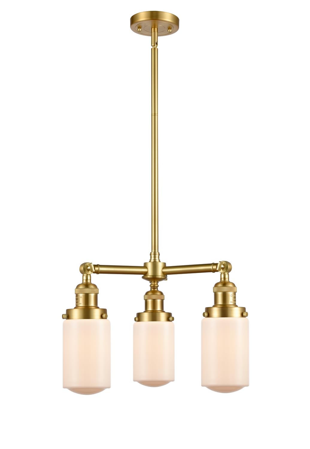 207-SG-G311 Dover 3-Light Chandelier - Elegant Crystal Ceiling Light Fixture for Dining Room, Bedroom & Living Room Decor